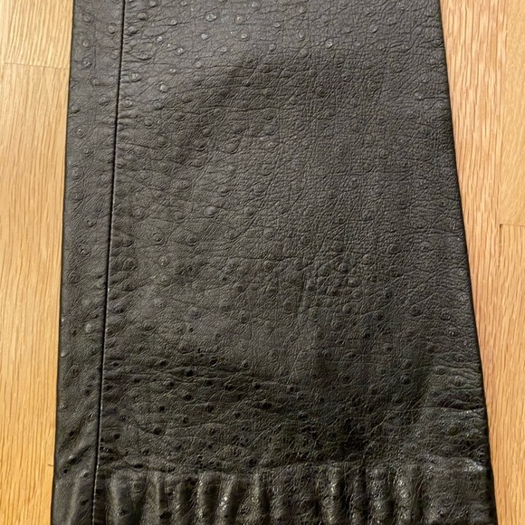 111 State Womens Black Ostrich Leather Pants / Lined / Size 8 - Picture 4 of 11